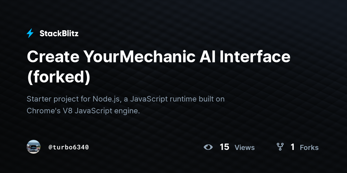 Create YourMechanic AI Interface (forked) - StackBlitz