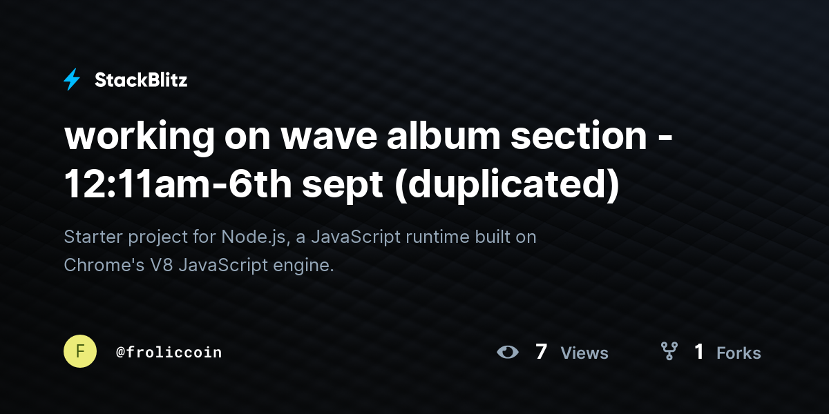 working on wave album section - 12:11am-6th sept (duplicated) - StackBlitz