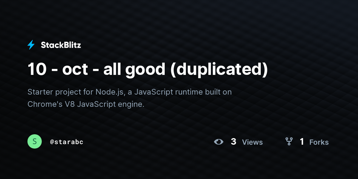 10 - oct - all good (duplicated) - StackBlitz