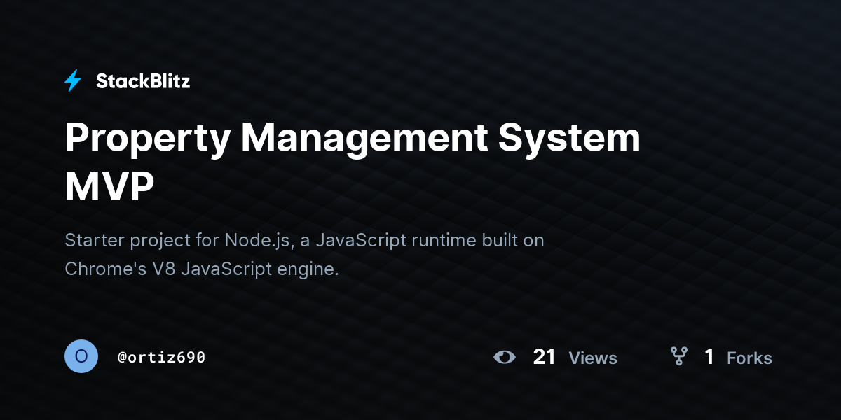 Property Management System MVP - StackBlitz
