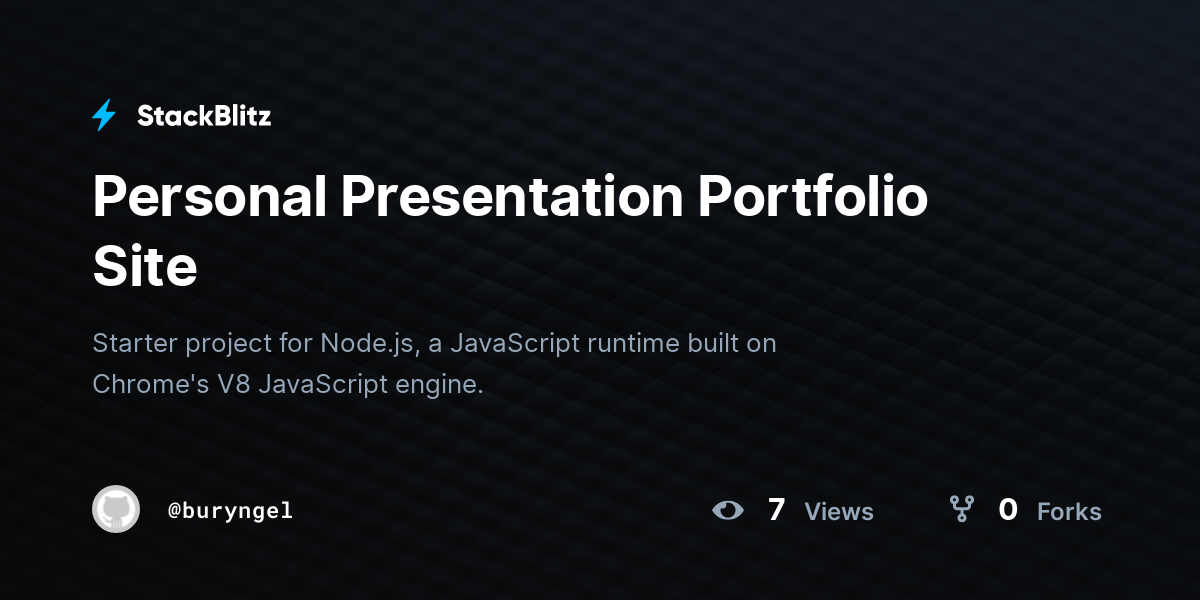 Personal Presentation Portfolio Site - StackBlitz