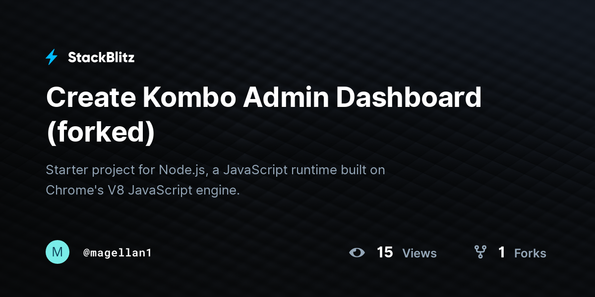 Create Kombo Admin Dashboard (forked) - StackBlitz
