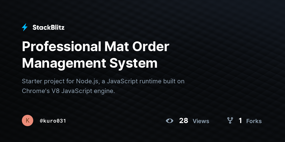 Professional Mat Order Management System - StackBlitz
