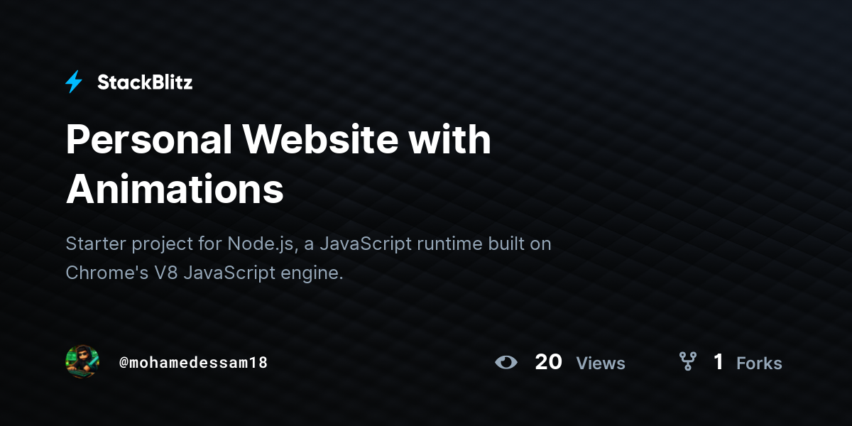 Personal Website with Animations - StackBlitz