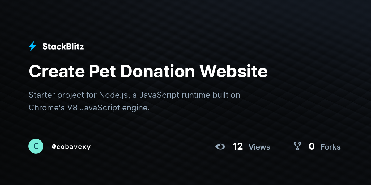 Create Pet Donation Website - StackBlitz