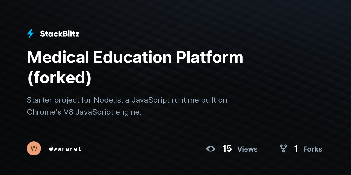 Medical Education Platform (forked) - StackBlitz