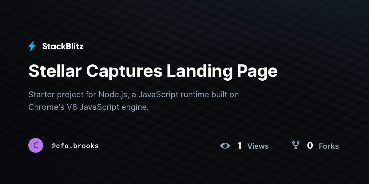 Stellar Captures Landing Page - StackBlitz