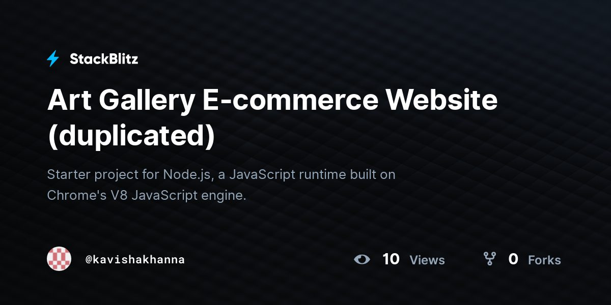Art Gallery E-commerce Website (duplicated) - StackBlitz