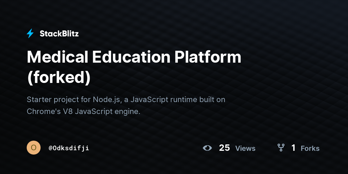 Medical Education Platform (forked) - StackBlitz
