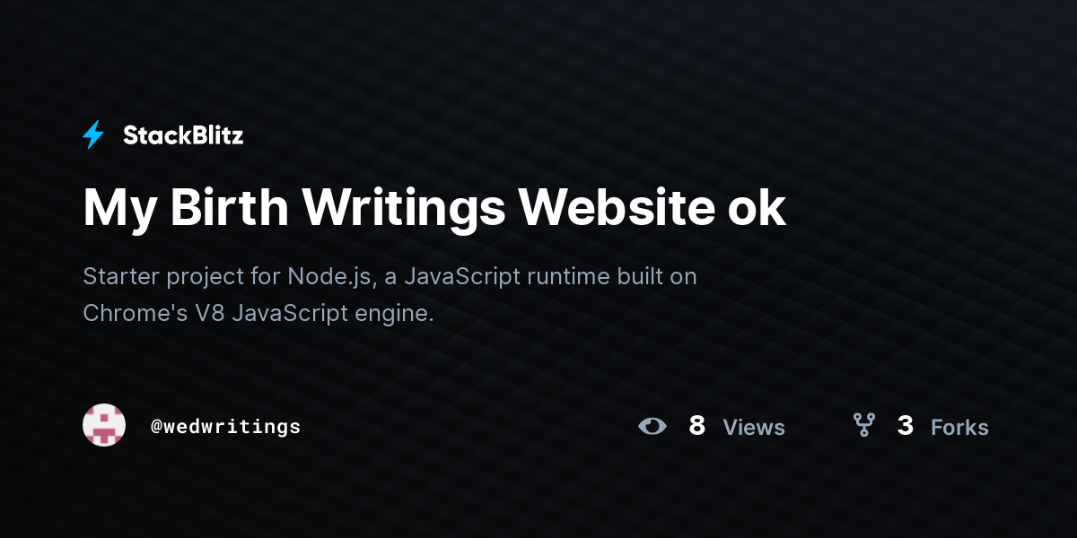 My Birth Writings Website ok - StackBlitz