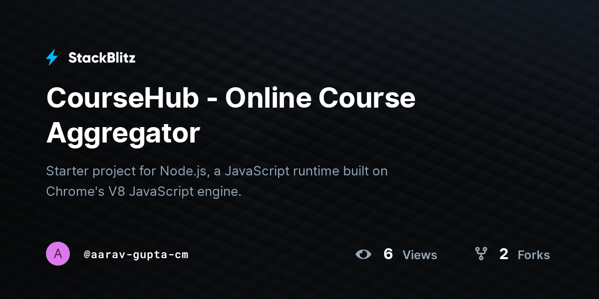 CourseHub - Online Course Aggregator - StackBlitz