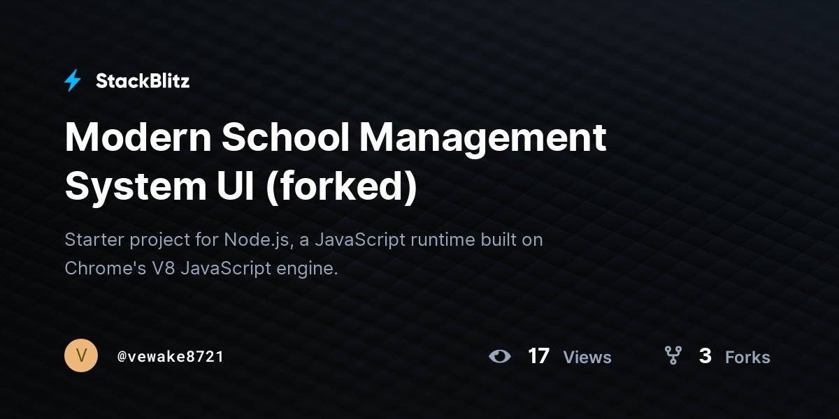 Modern School Management System UI (forked) - StackBlitz
