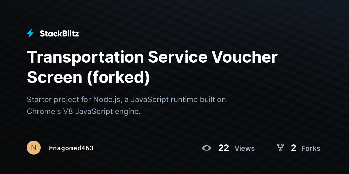 Transportation Service Voucher Screen (forked) - StackBlitz