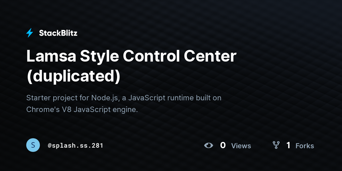 Lamsa Style Control Center (duplicated) - StackBlitz