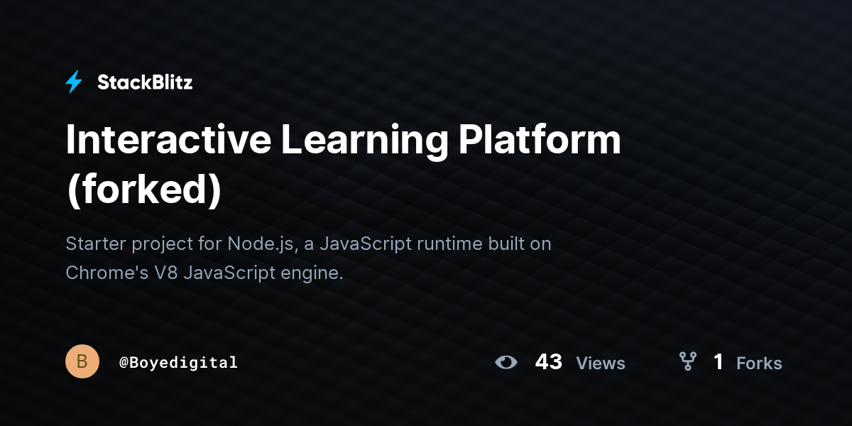 Interactive Learning Platform (forked) - StackBlitz