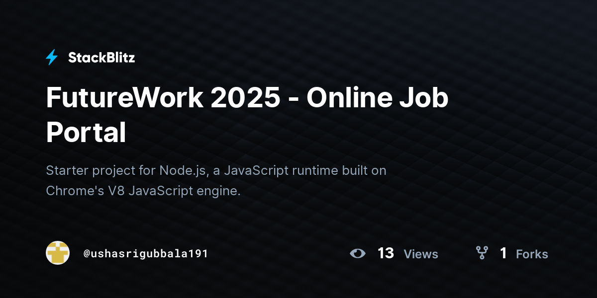FutureWork 2025 - Online Job Portal - StackBlitz