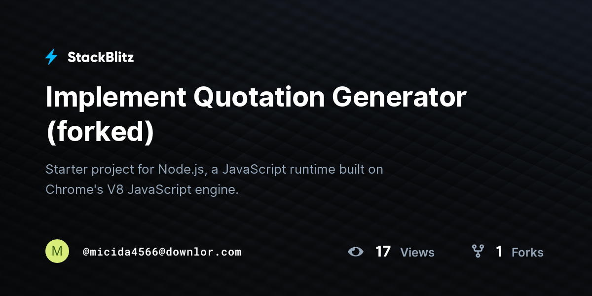 Implement Quotation Generator (forked) - StackBlitz