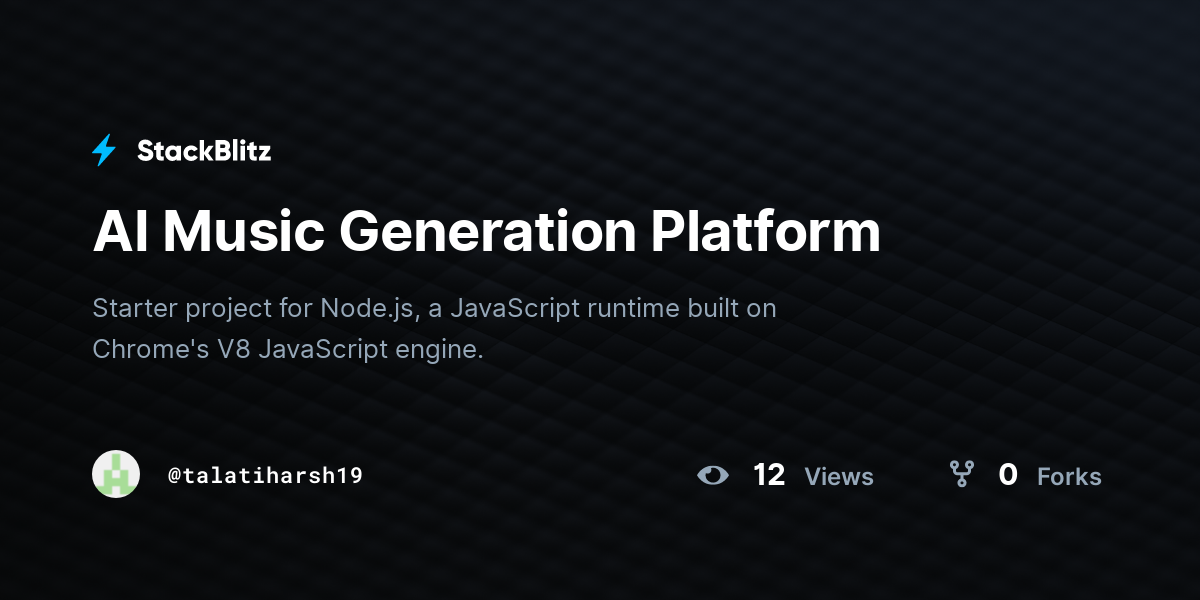 AI Music Generation Platform - StackBlitz