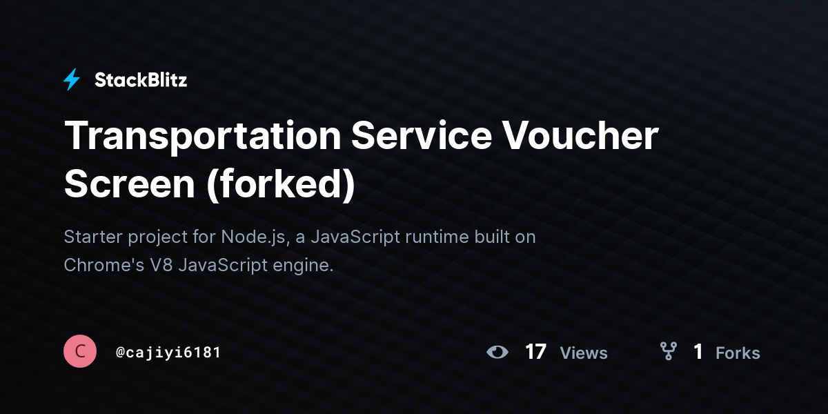 Transportation Service Voucher Screen (forked) - StackBlitz