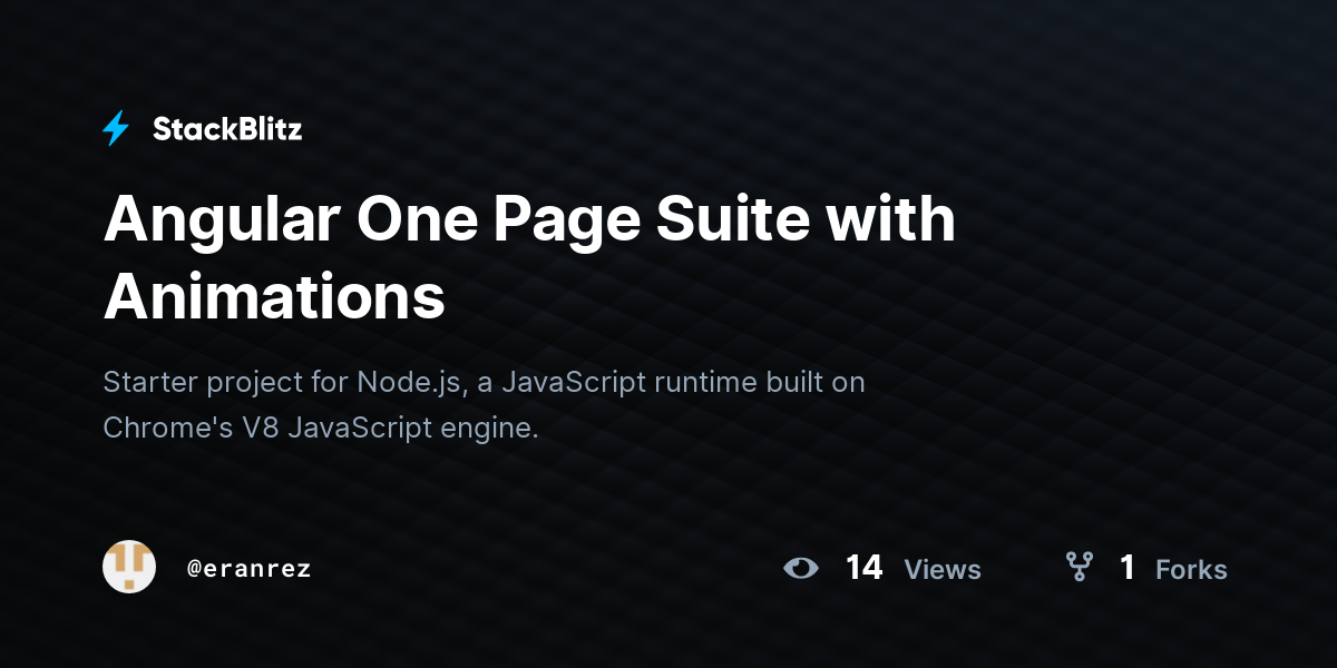 Angular One Page Suite with Animations - StackBlitz