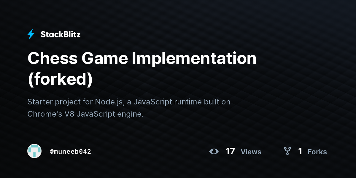Chess Game Implementation (forked) - StackBlitz