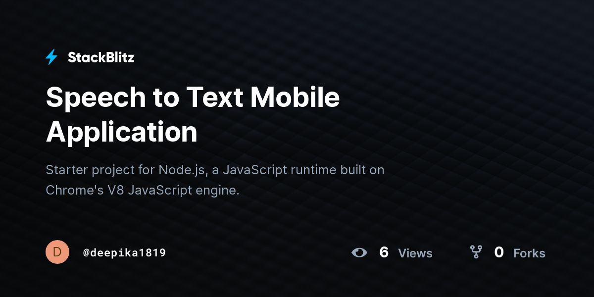 Speech to Text Mobile Application - StackBlitz