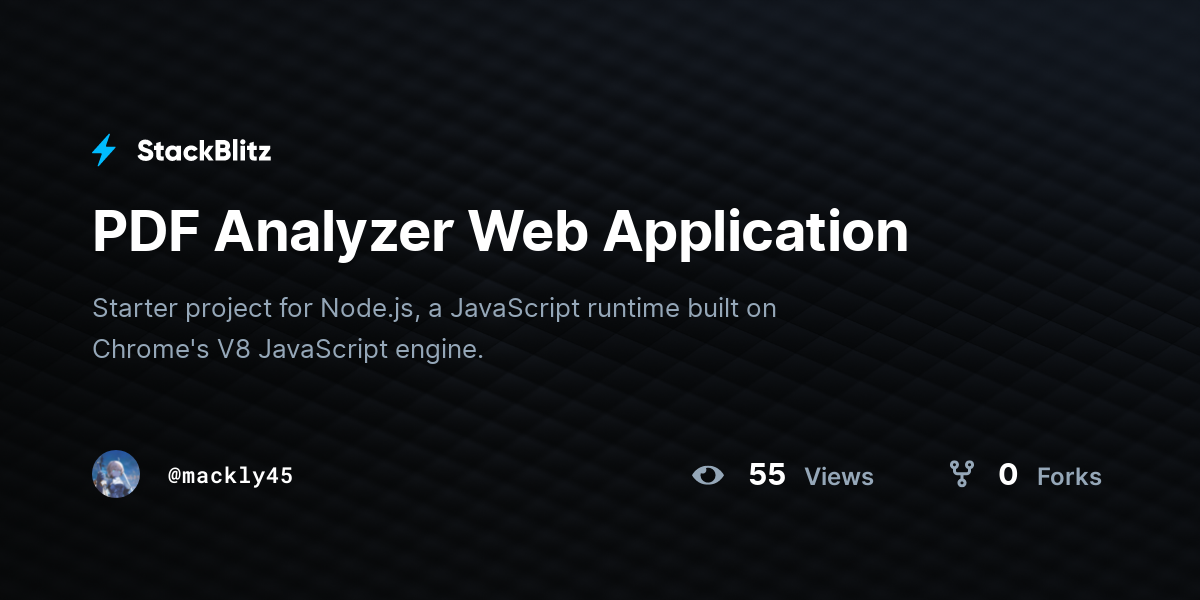 PDF Analyzer Web Application - StackBlitz