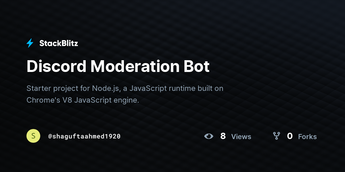 Discord Moderation Bot - StackBlitz