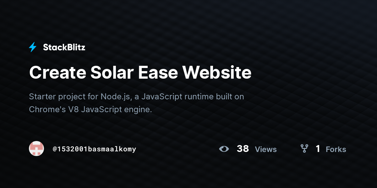 Create Solar Ease Website - StackBlitz