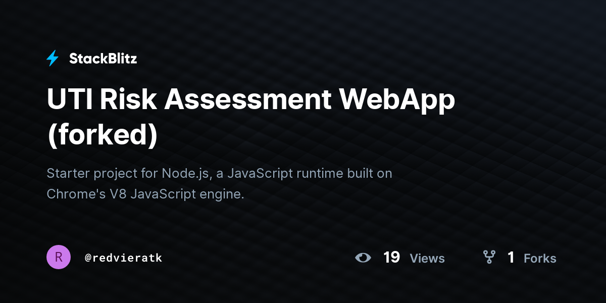 UTI Risk Assessment WebApp (forked) - StackBlitz