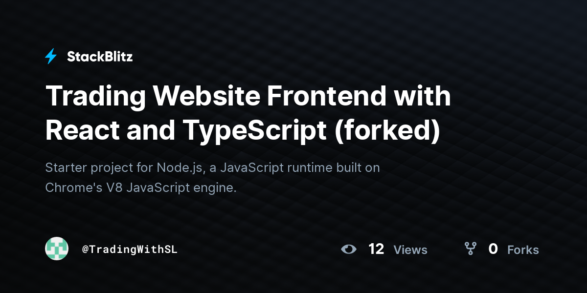Trading Website Frontend with React and TypeScript (forked) - StackBlitz