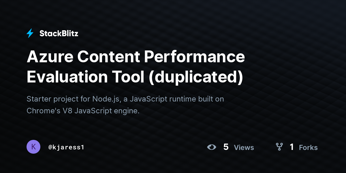 Azure Content Performance Evaluation Tool (duplicated) - StackBlitz