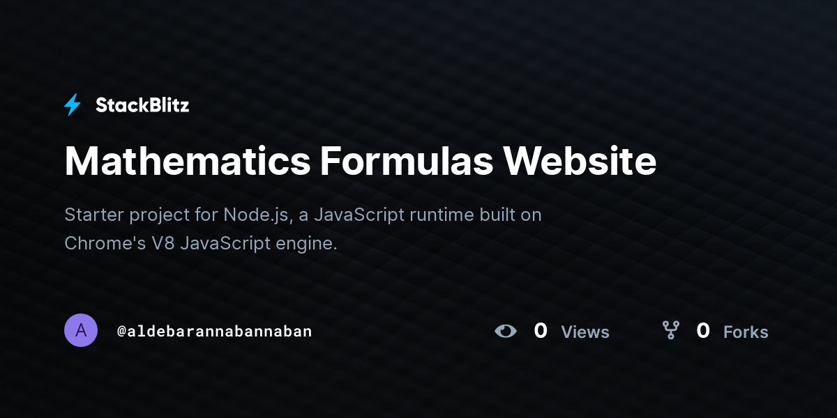Mathematics Formulas Website - StackBlitz