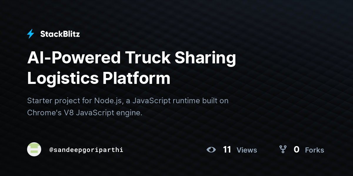 AI-Powered Truck Sharing Logistics Platform - StackBlitz