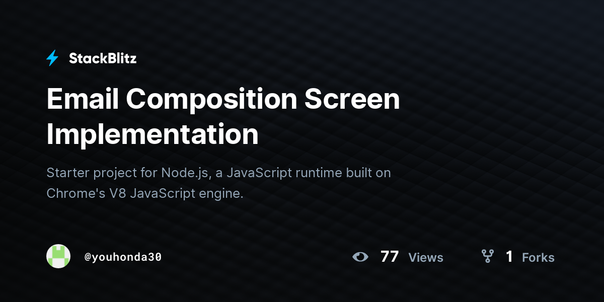 Email Composition Screen Implementation - StackBlitz