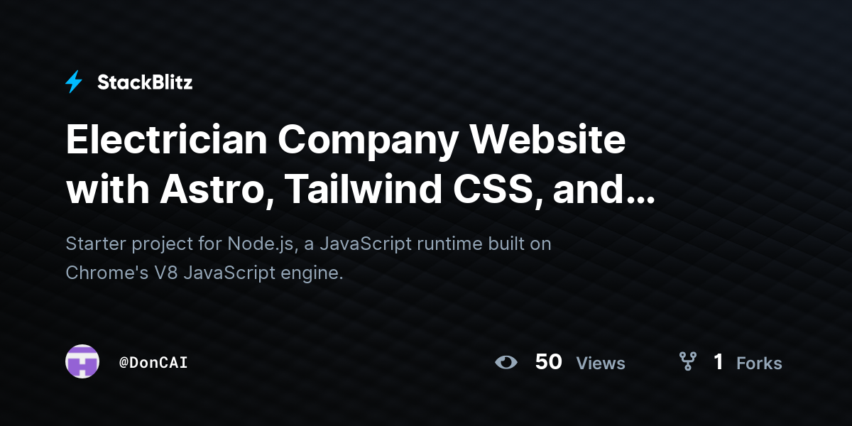 Electrician Company Website with Astro, Tailwind CSS, and HTMX - StackBlitz