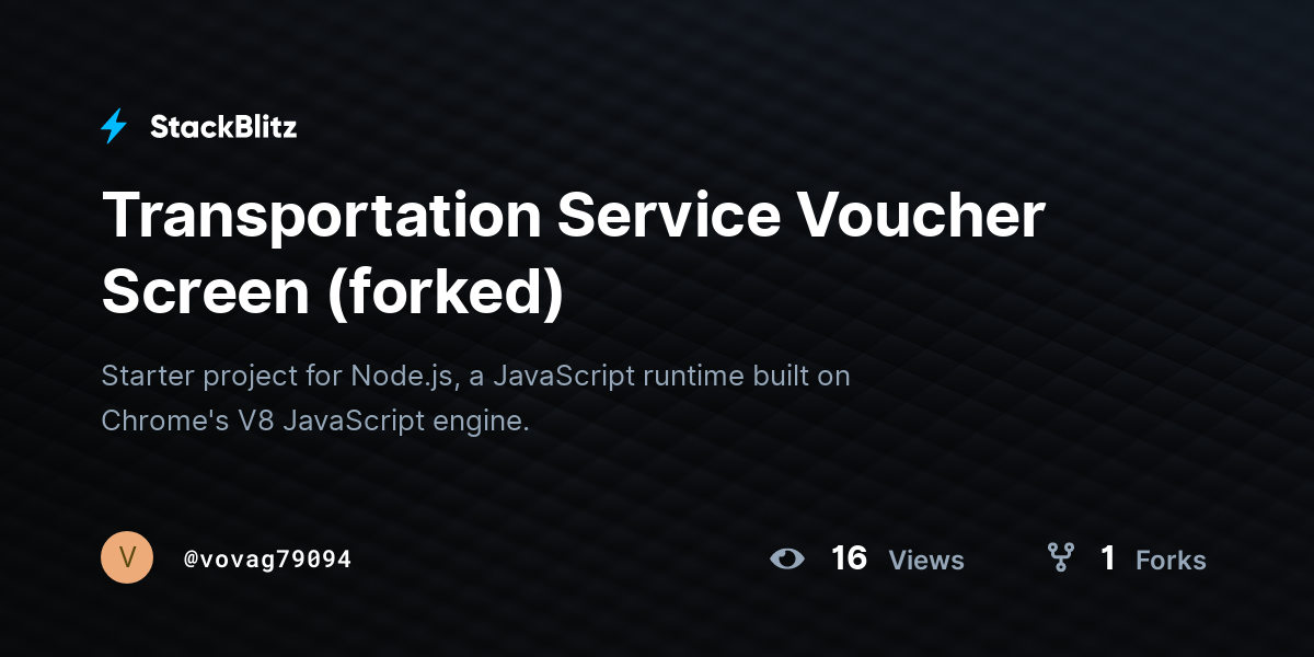 Transportation Service Voucher Screen (forked) - StackBlitz