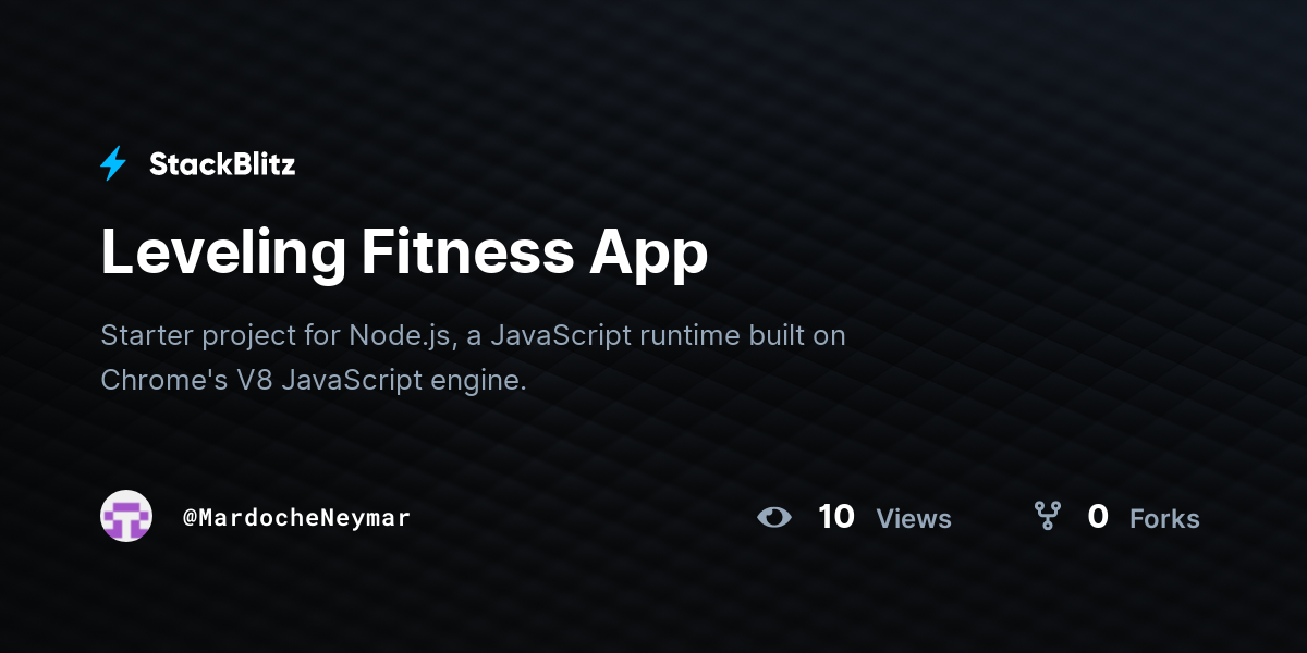 Leveling Fitness App - StackBlitz