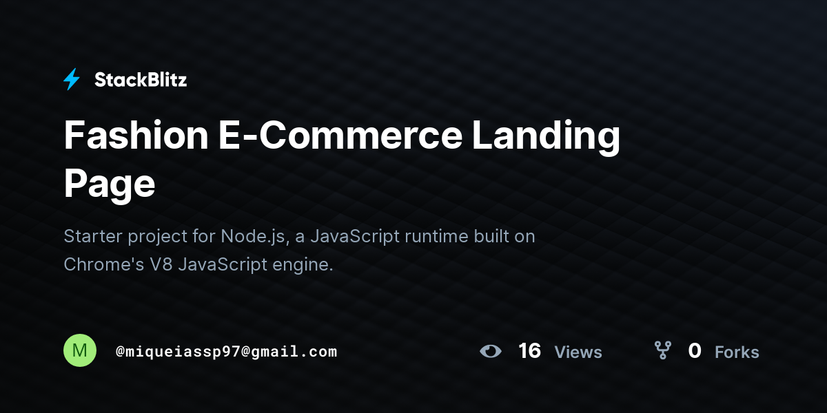 Fashion E-Commerce Landing Page - StackBlitz