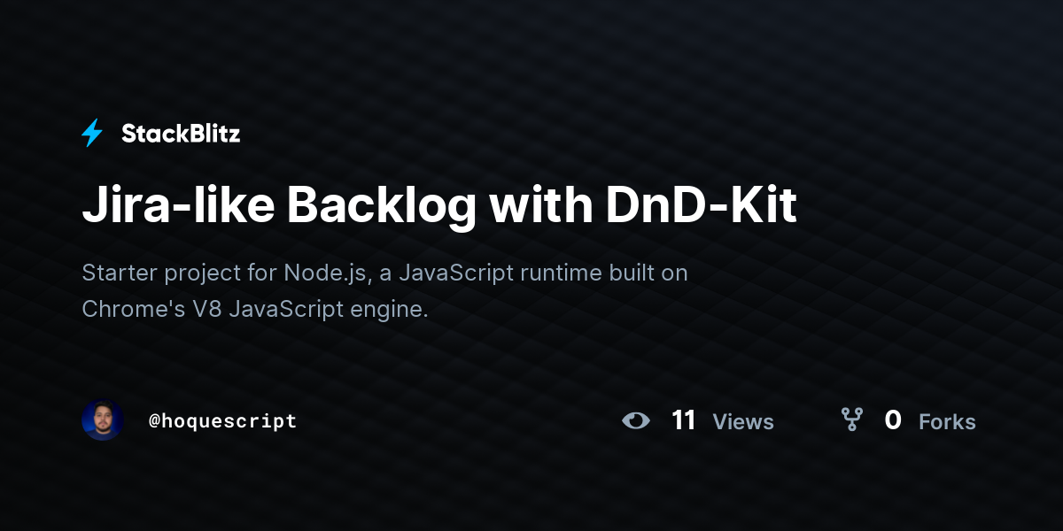 Jira-like Backlog with DnD-Kit - StackBlitz
