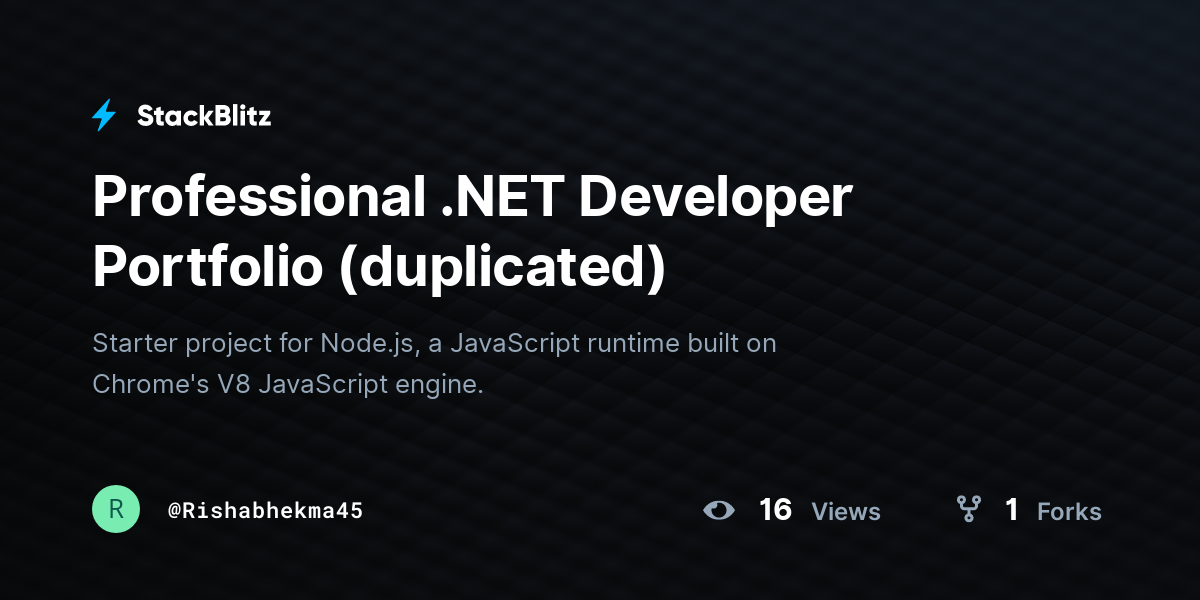 Professional .NET Developer Portfolio (duplicated) - StackBlitz