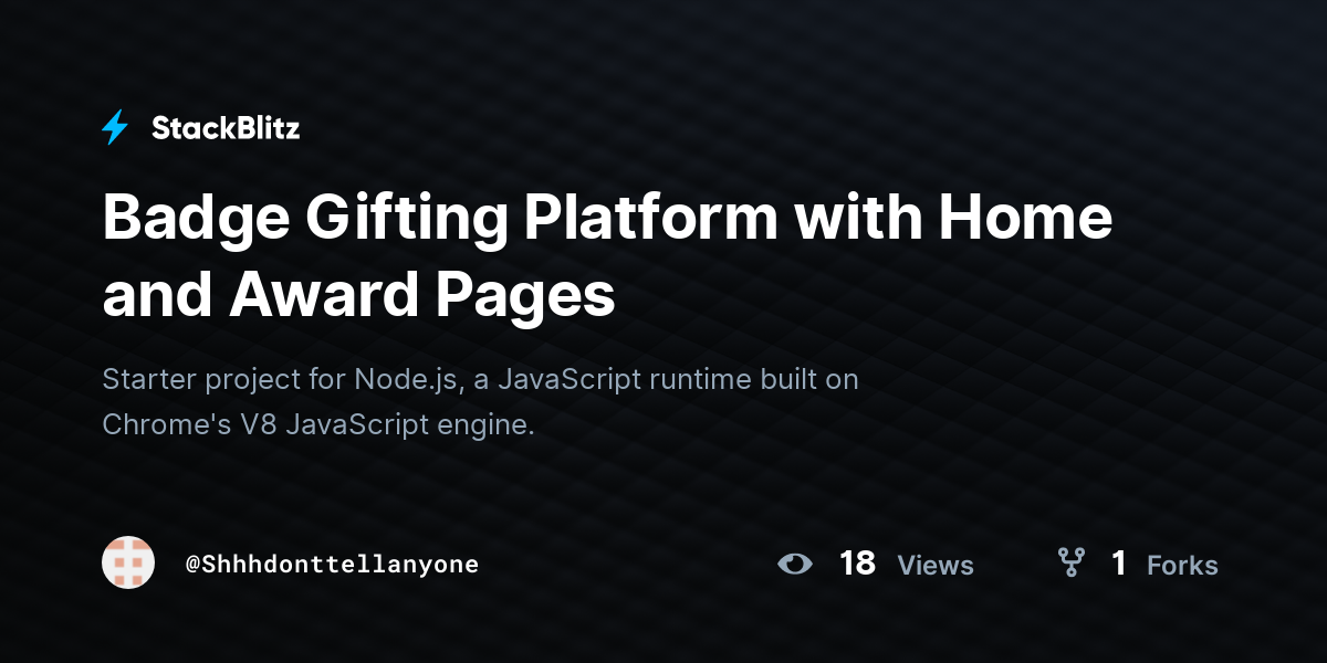 Badge Gifting Platform with Home and Award Pages - StackBlitz