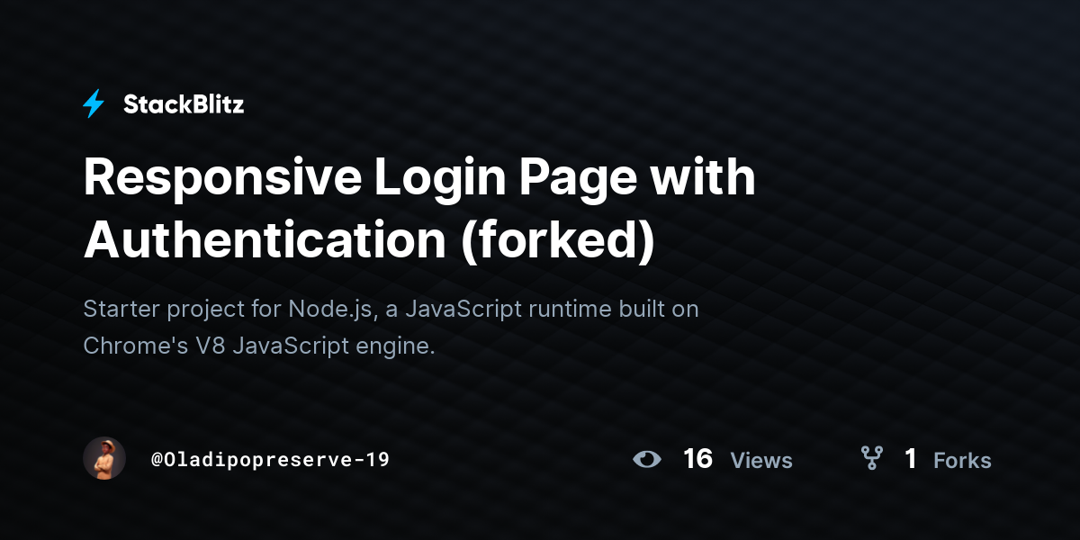 Responsive Login Page with Authentication (forked) - StackBlitz
