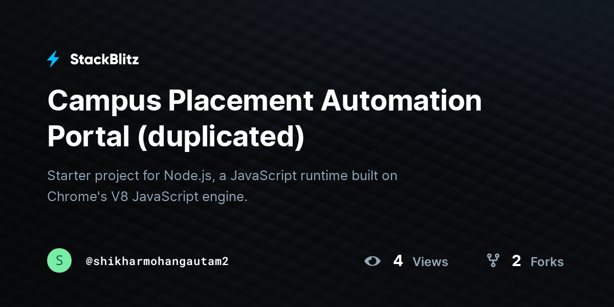 Campus Placement Automation Portal (duplicated) - StackBlitz