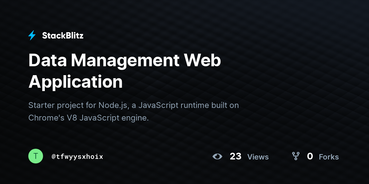 Data Management Web Application - StackBlitz