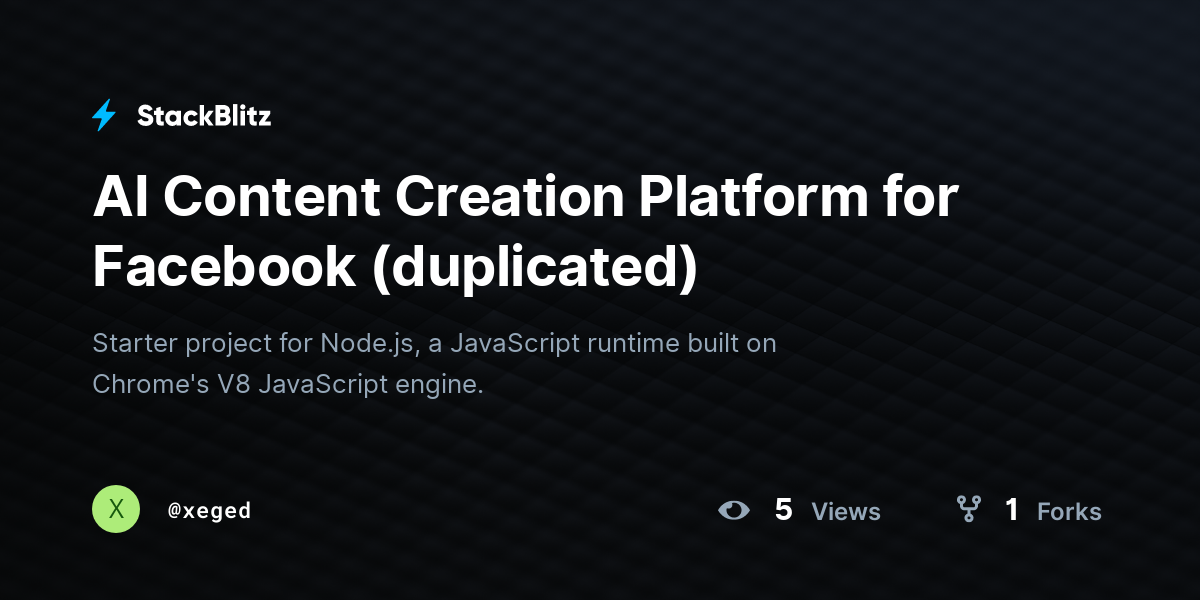 AI Content Creation Platform for Facebook (duplicated) - StackBlitz