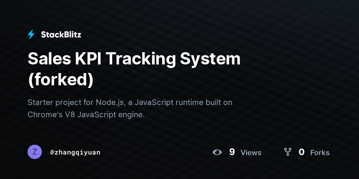 Sales KPI Tracking System (forked) - StackBlitz
