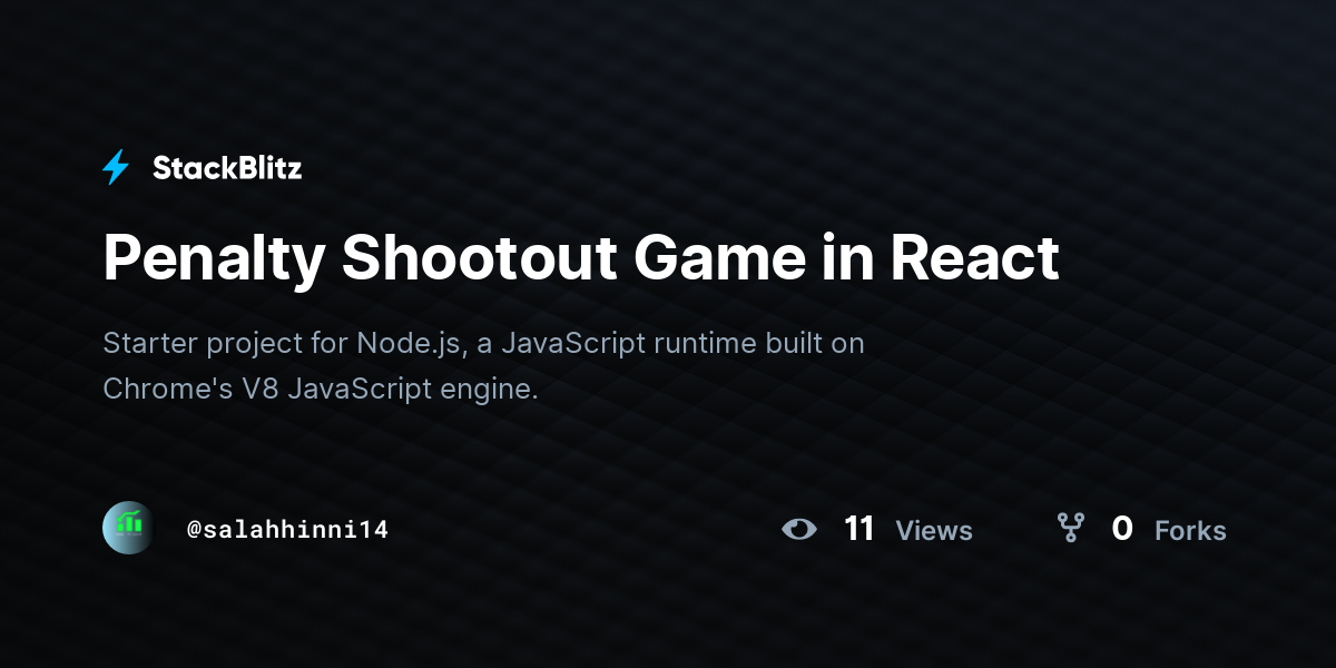 Penalty Shootout Game in React - StackBlitz