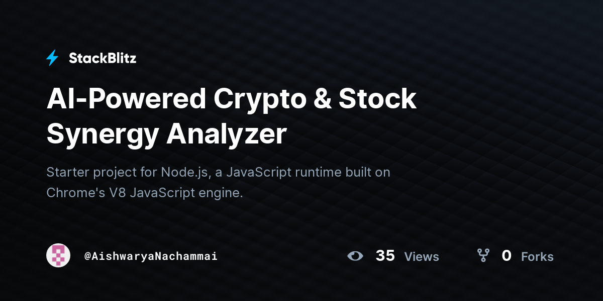 AI-Powered Crypto & Stock Synergy Analyzer - StackBlitz