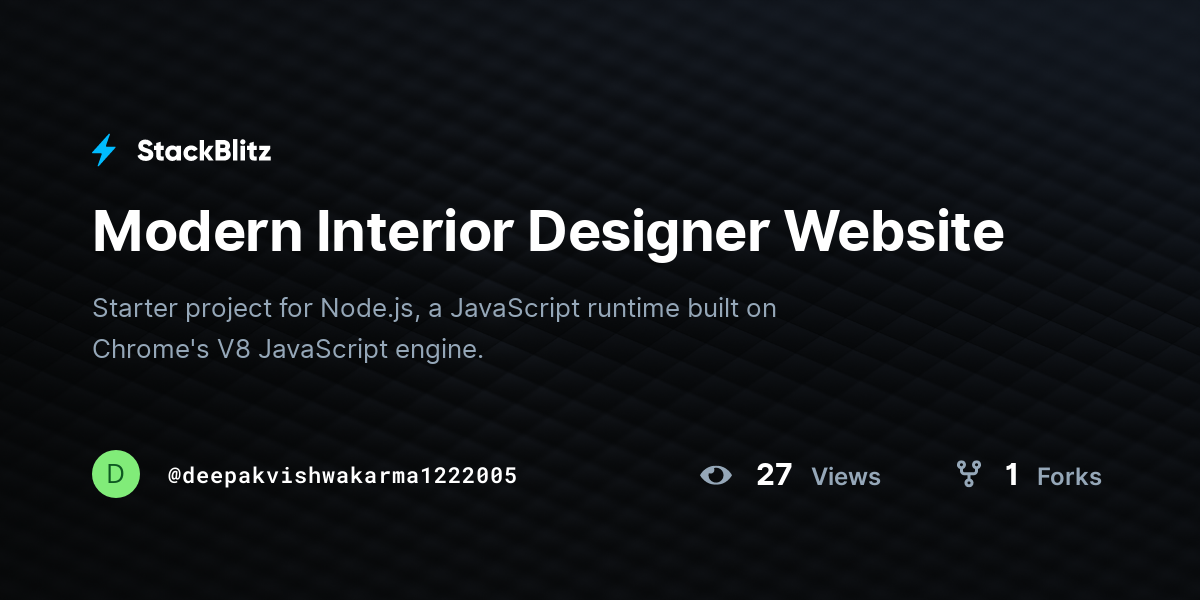 Modern Interior Designer Website - StackBlitz